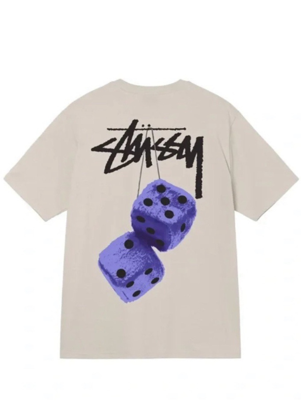 NWT Stussy Fuzzy Dice Tee - Short Sleeve T-shirt Smoke/purple Size Small new